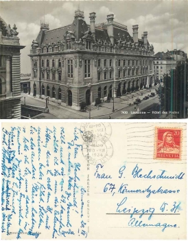 Lausanne, Hotel des Postes, o 30.7.1934