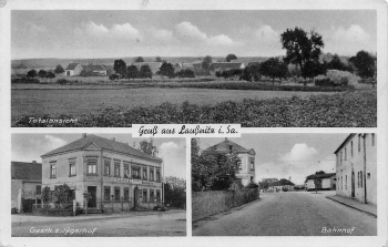 01936 Laussnitz bei Königsbrück Gasthof Bahnhof * um 1930