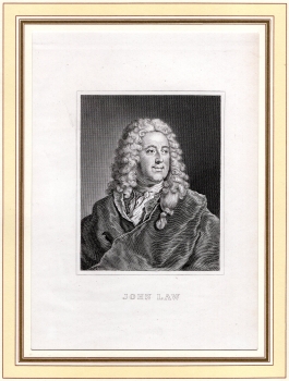 Law John inventor of paper money original steel engraving around 1830