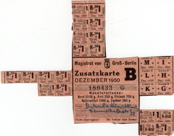 Additional food card December 1950 Greater Berlin