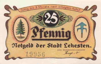 07349 Lehesten Thüringen Notgeldschein 1921