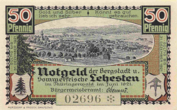 07349 Lehesten Thüringen Notgeldschein 1921