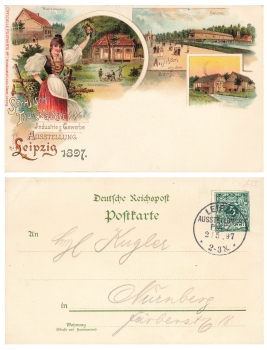 Leipzig Sächsisch- Thüringische Industrie und Gewerbe Ausstellung Privatganzsache  1897