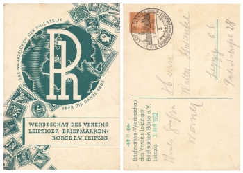 Leipzig Briefmarken Werbeschau Privatganzsache Sonderstempel o 3.4.1932
