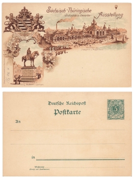 Leipzig Sächsisch- Thüringische Industrie und Gewerbe Ausstellung Privatganzsache  1897