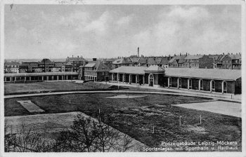 Möckern Leipzig Polizeigebäude mit Sportanlagen o 1933