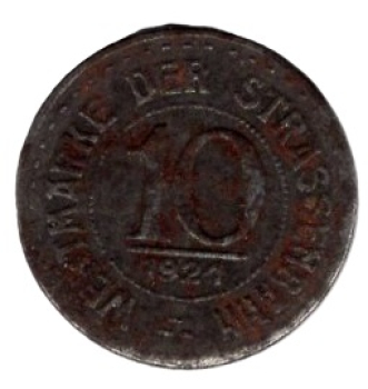 Leipzig tram token 10 pfennigs 1921