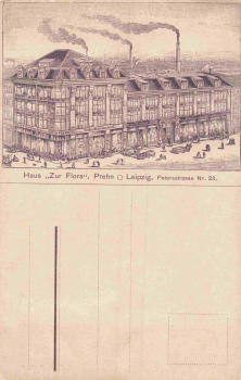 Leipzig Petersstrasse 23 Haus "zur Flora" Litho um 1910