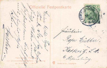 Leipzig Unversitätsfeier Festzug Karte 18 o 1908