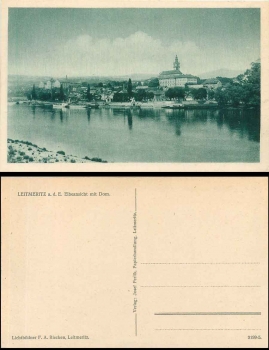 Leitmeritz Elbeansicht mit Dom * ca. 1930