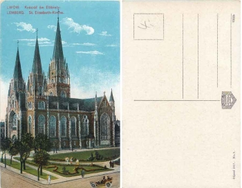 Lemberg Lwow St. Elisabeth Kirche * um 1917