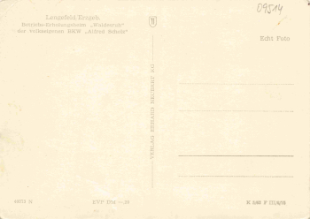 Lengefeld Erzgebirge Erholungsheim Waldesruh VEB BKW Alfred Scholz * 1963
