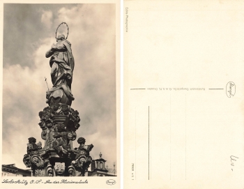 Leobschuetz Schlesien Mariensaeule Glubczyce * um 1930
