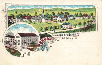 01454 Leppersdorf bei Radeberg Gasthaus Eisold Litho o 1907
