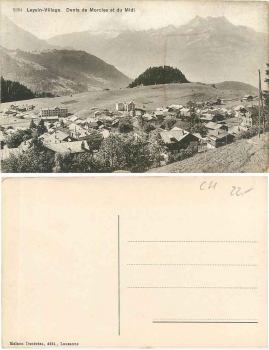 Leysin Village Dents de Morcies et du Midi AK um 1920
