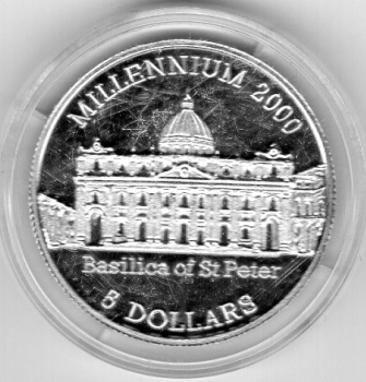 Liberia 5 Dollars 2000 Millennium Petersdom in Rom
