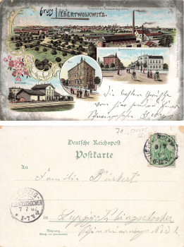 Liebertwolkwitz Litho Post Bahnhof o 1904