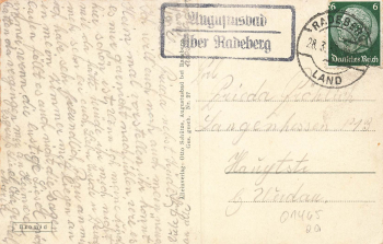 01454 Liegau Augustusbad Radeberg manor house rural postmark o 28.6.1933 on postcard