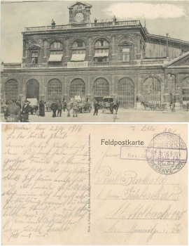 Lille Nordbahnhof Feldpost Res.-Jäger-Batl.12 o 23.4.1916