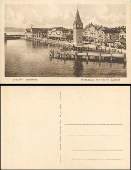 88131 Lindau, harbor with new train station, * approx. 1930