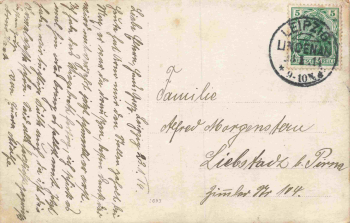 Lindaua Leipzig Autowerkstadt mit Auto vermutlich DUX Echtfotokarte o 1914