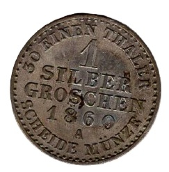 Lippe 1 Silbergroschen 1860 Paul Friedrich Emil Leopold