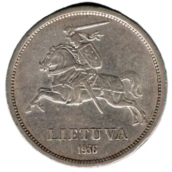 Litauen 5 Litai 1936 Jonas Basanavicius 