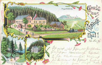 09575 Lößnitzthal Restaurant stop, lithograph, c. 1899