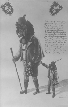 Löwen in Menschengestalt Künstlerkarte Strohschneider * ca.1913