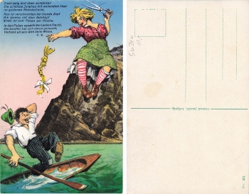 Loreley Rhine humor card * around 1920