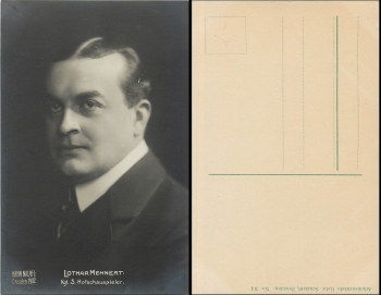 Lothar Mehnert Kgl. säschsischer Hofschauspieler Nr. 314 Hahn Nachfl. Dresden 1907