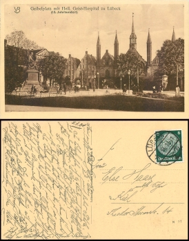 Luebeck Geibelplatz with Heil. Geist Hospital o 5.1.1934
