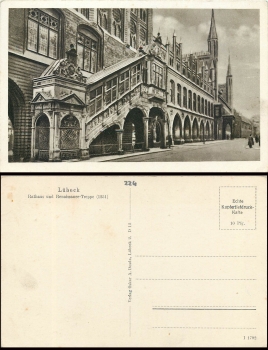 Lübeck, Rathaus und Renaissance Treppe *ca.1930
