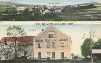 01917 Lückersdorf Kamenz Gasthof Moritz Bad o 1915