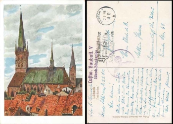 Lübeck Blankensee Feldpost 2. WK Luftwaffen Baubataillon V o 2.11.1940 auf AK