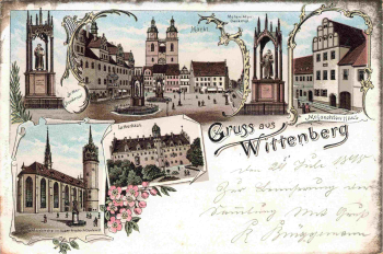 06886 Wittenberg Lutherstadt Litho Bahnpost Magdeburg.Zerbst Zug 407 o 1898