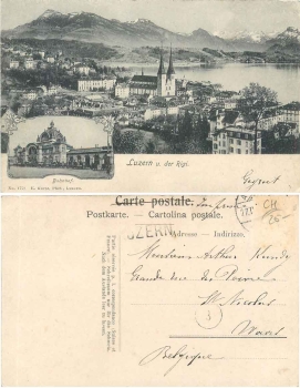 Lucerne train station, gebr. circa 1910