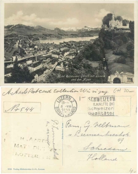 Luzern Hotel Restaurant Gutsch und Alpen o 3.8.1931