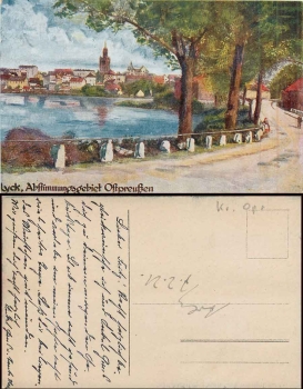 Lyck Abstimmungsgebiet Ostpreußen Künstlerkarte *ca. 1920