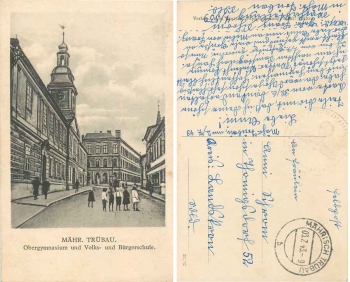 Moravian Trubau Moravská Třebová Gymnasium and School Feldpost 3.7.1943