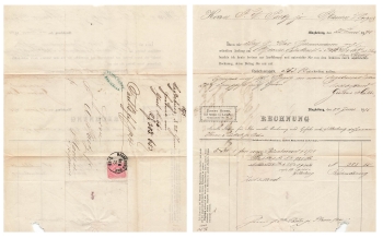 Magdeburg invoice Gustav Hubbe as a folded letter with Michel 33 10 Pfennige o Magdeburg BHF June 25, 1875 to Plauen