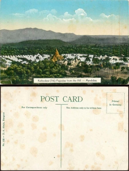Mandalay Kuthodaw Pagodas from the Hill * ca. 1920