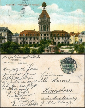 Mannheim Paradeplatz with department store o 08.10.1908