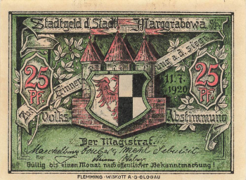 Marggrabowa Ostpreussen Notgeldschein Olecko 1920