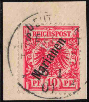 Marianen Deutsche Post Michel 3II o gestempelt Krone Adler geprüft