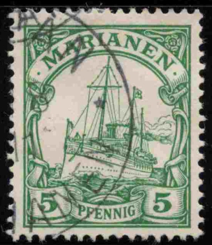 Marianen Deutsche Post Michel 8 o gestempelt Kaiseryacht