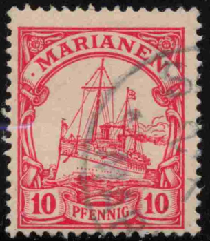 Marianen Deutsche Post Michel 9 o gestempelt Kaiseryacht
