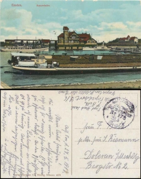 Navy ship mail MSP 178 torpedo boat S16 on AK Emden o 28.5.1917