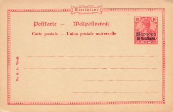 Marocco Ganzsache 10 Centimes 10 Pfennig Germania Reichspost * um 1900