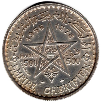 Marokko 500 Francs 1956 König Mohammed V 